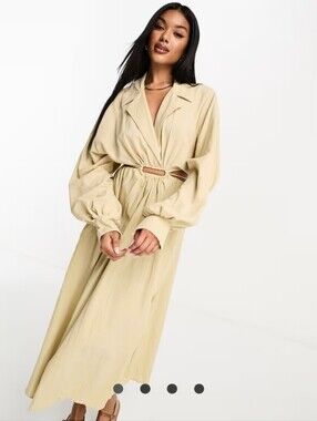 ASOS Cotton Two Piece Beige Dress